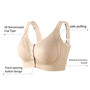 Reggiseno Post-Operatorio per Mastectomia Taglie Forti Senza Ferretto Coppe Intere Chiusura Frontale Spalline Regolabili Senza Imbottitura per Donne - Product Image 2
