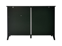 Table console moderne noire en mélamine pour salon et hôtel, tailles personnalisées, vente en gros, panneau en bois étroit avec fenêtre en verre