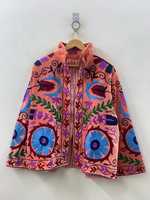 Blouson Bomber en Velours Suzani Fait Main pour Femme, Doublure Coton, Style Ethnique Vintage, Vêtement d'Extérieur, Fournisseur et Fabricant B2B en Gros