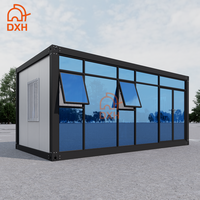 Maisons préfabriquées de luxe à bas coût avec panneaux sandwich modulaires, conteneurs plats et véranda vitrée