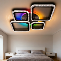 Plafonnier LED musical moderne minimaliste pour salon et chambre à coucher, éclairage d'ambiance RVB