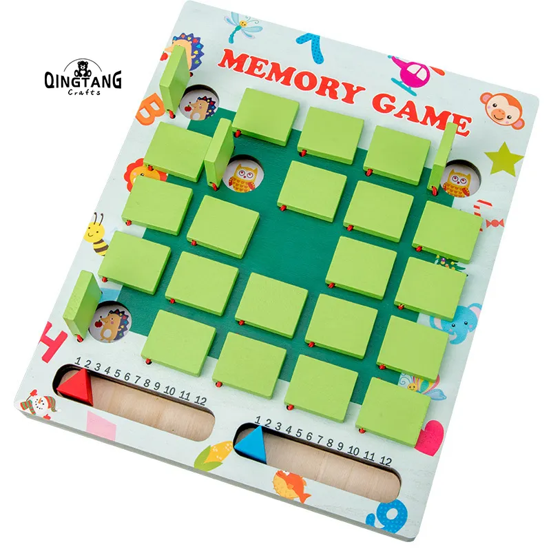 Qingtang Kids Hot Koop Houten Memory Board Speelgoed Ouder-kind Interactie Reizen Geheugen Flip Winnen Games