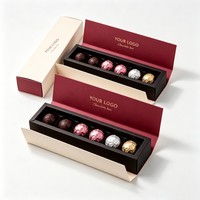 Boîte-cadeau rigide magnétique de luxe personnalisée pour chocolats, truffes, bonbons et biscuits avec séparateur