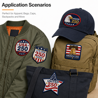 Écussons brodés personnalisés OEM, patch drapeau USA, souvenirs 250 ans de l'Amérique, badges brodés pour veste en jean et gilet de moto