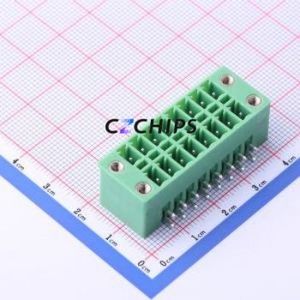 KF2EDGKRM-3.81-2*8P Plug-in Terminal Block Bent Lead Through Hole,P=3.81mm Board-to-Board / Socket - Closed Screw Fixing 2x8P - Product Image 1