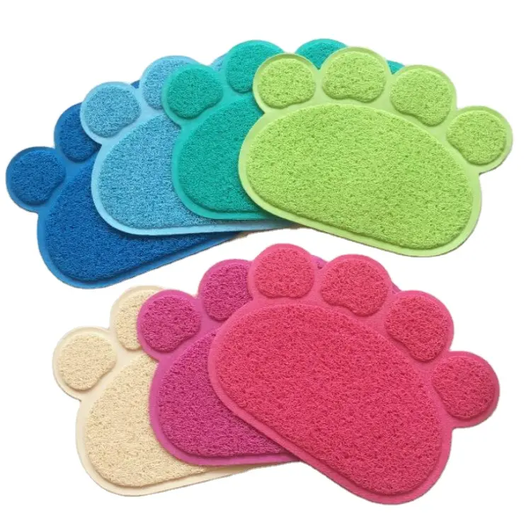 A buon mercato all'ingrosso Kitty Premium PVC impermeabile a forma di zampa morbida tappetino per animali domestici tappetino per lettiera tappetino per lettiera