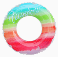 Bouée de natation gonflable 2026 pour adultes et enfants, flotteur universel de piscine 11 pouces, tube de plage en PVC rayé, équipement de loisirs aquatiques estival