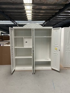 Armoire en acier à 4 portes imprimées avec portes battantes durables, organisateur de vêtements, idéale pour le rangement de chambre à coucher - Product Image 3