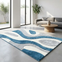 Luxuriöser Moderner Geometrischer Acryl-Teppich, Dick, Weich, Flauschig, Wasserdicht, Rutschfest, Wendbar, Individuelle Farben für Schlafzimmer