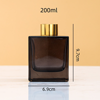 Flacon diffuseur en verre carré 50-500ml, couleur et logo personnalisés, contenant pour parfum, cosmétiques