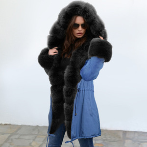 Bestseller Fuchspelzkragen Damen Wintermantel Dick Warme Oberbekleidung Langarm Lange Oberteile Modische Kleidung EAA0937 - Product Image 5
