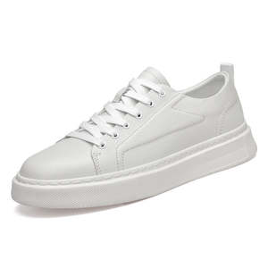 Baskets décontractées en cuir pour hommes 2025 – Chaussures en cuir blanc pour hommes en cuir de vachette pleine fleur véritable – Collection Automne - Product Image 2