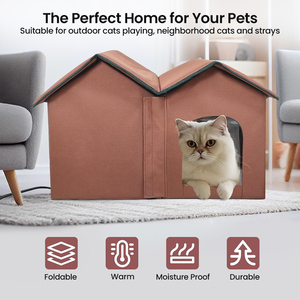 Lujo Interior Exterior plegable aislado impermeable calentado gato casa Cama mascota casa mascotas casas muebles - Product Image 3