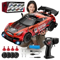 NOUVEAU Voiture RC de drift 1/24 2,4 GHz 4x4 20 km/h haute vitesse en métal avec lumières LED contrôlées par application, jouet électrique télécommandé