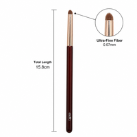 Pinceau de maquillage de qualité supérieure avec manche en bois, virole en aluminium épaissie et fibres de haute qualité de 0,07 mm