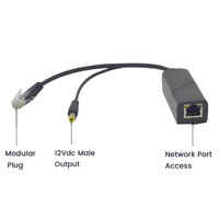 Répartiteur de câble PoE actif HANZ 48V vers 5V Gigabit Ethernet, norme IEEE802.3 Af/At, application LAN, caméra IP