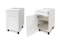 Armoires de cuisine modulaires RTA Panneaux de particules et contreplaqué avec traitement de surface PET/PVC Accessoires de robinet d'évier au design moderne