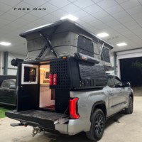 Tente de camping pop-up imperméable à toit souple pour 2-3 personnes, compatible Toyota Tundra, en ABS et aluminium, grise