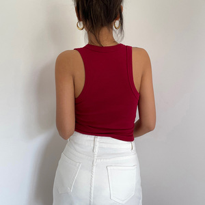 Canotte da <span class=keywords><strong>donna</strong></span> con Logo personalizzato all'ingrosso in <span class=keywords><strong>cotone</strong></span> estivo nuovo stile <span class=keywords><strong>canotta</strong></span> sportiva da <span class=keywords><strong>donna</strong></span> senza maniche <span class=keywords><strong>canotta</strong></span> a coste <span class=keywords><strong>donna</strong></span> - Product Image 5