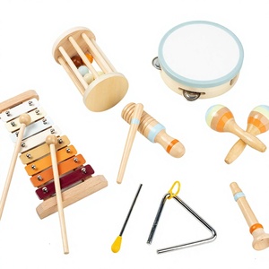 Ensemble d'instruments de percussion en bois pour enfants, jouets musicaux Montessori pour l'éducation précoce de la petite enfance, comprenant un xylophone et des claquettes à main - Product Image 3