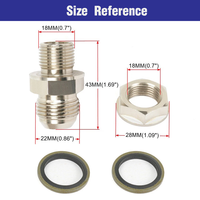 Adaptateur en aluminium AN6 vers AN8 usiné CNC, connecteur de pompe à carburant et de refroidisseur d'huile avec joint torique pour systèmes automobiles d'huile et de carburant