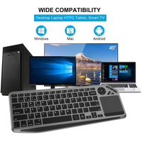 Clavier TV sans fil 2,4 G avec pavé tactile, rétroéclairage 7 couleurs, clavier BT rechargeable pour Smart TV, téléphone/tablette I.OS