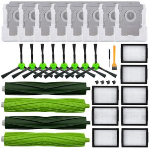 Pour aspirateur robot <span class=keywords><strong>iRobot</strong></span> Roomba I3 I3+ I7 I7+ I4 I6 I6+i8 I8+ : 2 brosses rotatives, 8 filtres, 8 brosses latérales et 8 sacs - Product Image 1