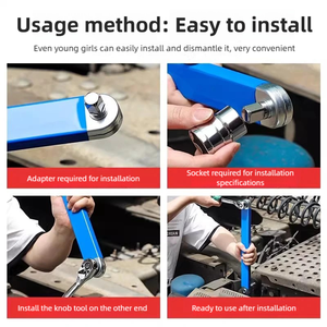 Llave de Trinquete Extensible Multifuncional Ajustable, Apta para Trabajos en Espacios Reducidos con Tamaños de 1/2, 1/4 y 3/8 Pulgadas - Product Image 5