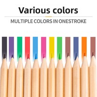 Crayons de couleur en bois naturel avec logo personnalisé, 12 couleurs, vente en gros, OEM, ODM, fabricant, fournitures scolaires et artistiques