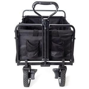 Large Capacity Custom Camping Shopping <b>Foldable</b> Four-Wheel Steel & MDF <b>Trolley</b> Cart with OEM Support Eco-Friendly & Waterproof - Product Image 2