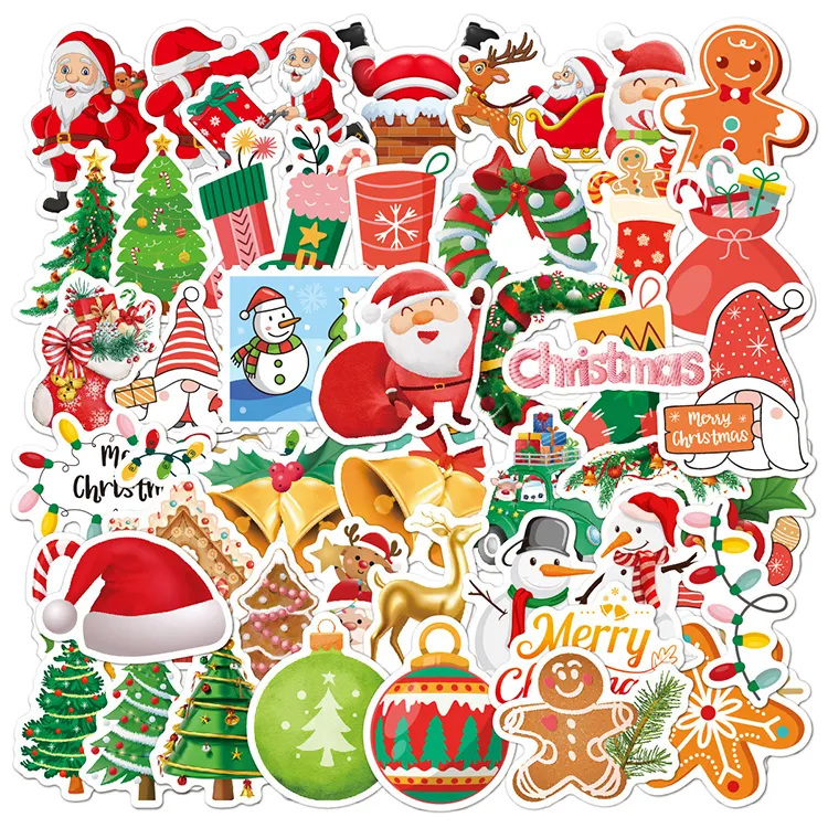 Christmas decorative sticker santa claus shaped xmas stickers for diy scrapbook diary album decoration stationery