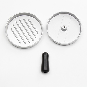 Presse à <span class=keywords><strong>mini</strong></span>-hamburgers manuelle à démoulage facile, antiadhésive, avec poignée en bois, en alliage d'aluminium, pour la préparation de galettes de burger <span class=keywords><strong>maison</strong></span> DIY - Product Image 2