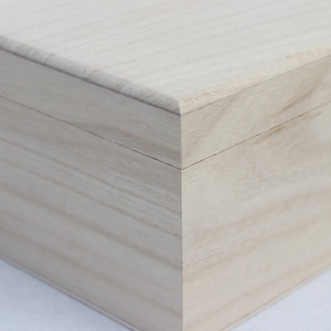 Caja de almacenamiento de menú de madera de Paulownia sin terminar, caja de baratija barata con bisagras rectangulares, almacenamiento de joyería multifuncional Technics de laca - Product Image 6