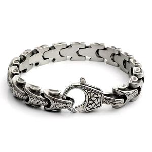 Pulsera yunnique con diseño de escamas de dragón para hombre, de acero inoxidable, diseño de púas de plata tibetana, joyería de regalo - Product Image 2