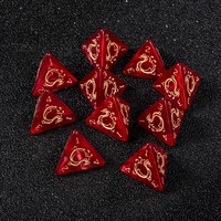 Lot de dés polyédriques D4 en acrylique gravés Dragon Rouge pour D&D, RPG, MTG et jeux de table – Vente en gros usine