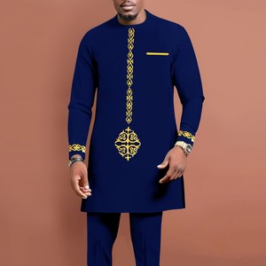 Conjunto de Dos Piezas de Camisa y Pantalón Kaftan Bordado de Lujo para Hombre, Estilo Dashiki, Traje Nacional <span class=keywords><strong>Africano</strong></span>, Moda 2026 - Product Image 5