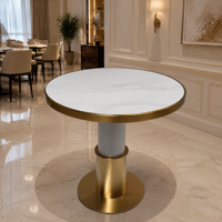 Mesa de Comedor de Piedra Sinterizada Comercial, Tamaño y Color Personalizados para Restaurante, Cafetería, Hotel