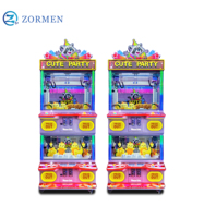 Máquina expendedora de garras apilable de doble capa para 4 jugadores Zormen Source Factory, con luz RGB de mapache, ideal para fiestas y carnavales.