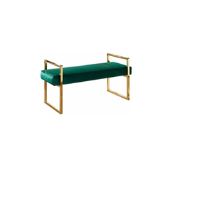 Banc moderne capitonné en satin pour salon, mobilier de luxe rembourré, revêtement en lin lisse, structure durable, pour maison et hôtel - Product Image 1