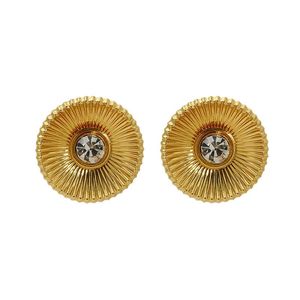 Zogxin Stud Earrings Gold Zircon Round Flower Shape Geometric Party Jewelry - Product Image 5