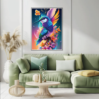 Lukisan Berlian DIY 5D Grosir Resin Square Drill Seri Potret Hewan Kristal Fairy Dust Stones Diamond Painting