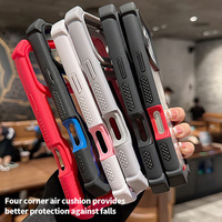 Coque de téléphone bicolore avec cadre arrière creux et protection de caméra surélevée, coins renforcés pour une protection quotidienne