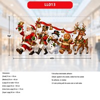 Pegatinas de Vidrio para el Desfile Navideño, Calcomanías Estáticas para Ventanas con Diseño de Papá Noel, Cascanueces, Muñeco de Nieve y Reno