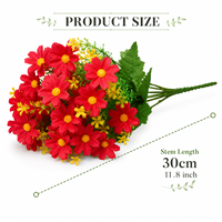 Bunga Buatan Aster Kecil Gerbera Aster Krisan Liar - Set 28 Kuntum Bunga Sutra Cetak Injeksi