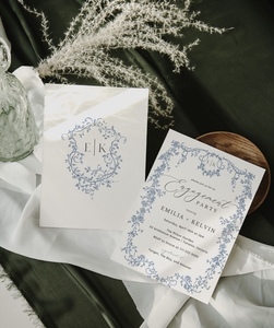 Tùy chỉnh sang trọng chết cắt lá vàng lời mời đám cưới RSVP thẻ letterpress Thiết kế bao gồm cả phong bì giấy bìa in ấn - Product Image 2