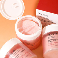 Pabrik OEM DOLANJN Salmon Pdrn Pads Pink Centella Collagen Jelly Korean Gel Niacinamide Cotton 3-Layer 155g Toner Pads