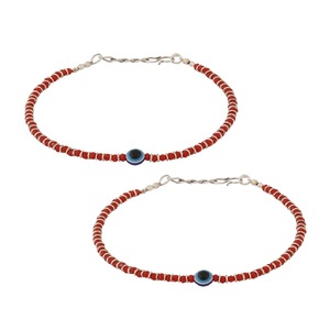 Tobillera con cuentas para mujer, amuleto de la suerte hecho a mano, joyería para el pie, accesorio de moda ajustable estilo bohemio para la playa, para uso diario - Product Image 1