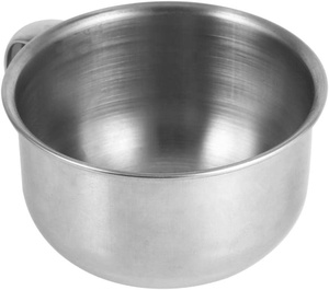 Nouveau gros en acier inoxydable Vintage tasse de rasage avec poignée Vegan blaireau ensemble rasage humide mousse tasse pour crème savon bol - Product Image 4