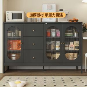 <b>Sideboard</b> <b>Kitchen</b> Storage Cabinet Stainless Steel Base Cabinet With Glass Doors For Living Room And <b>Kitchen</b> Storage - Product Image 5