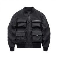 Veste bomber pour homme en nylon technique durable de haute qualité, multi-poches, style streetwear urbain, vente en gros personnalisée